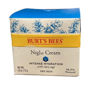 Burt's Bees Night Cream Intense Hydration with Clary Sage for Dry Skin 1.8 oz